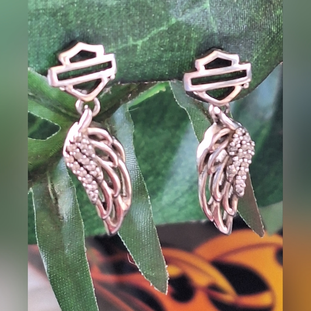 Harley Davidson Sterling Wing Earrings